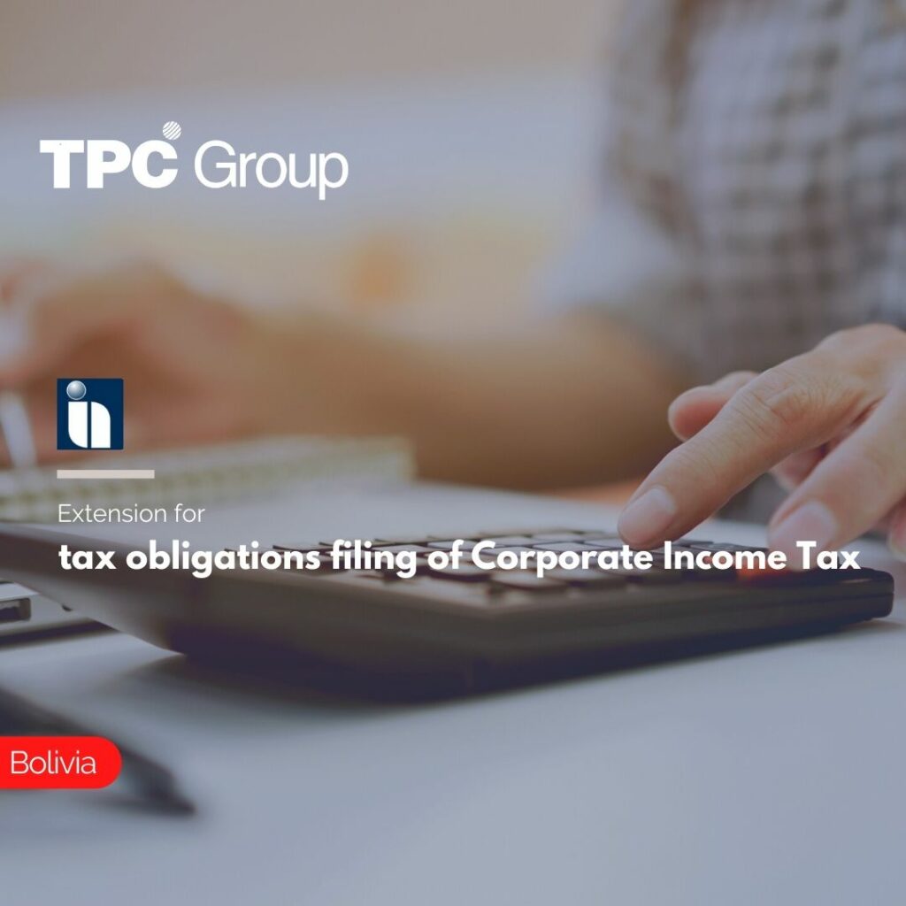 Extension for tax obligations filing of Corporate Income Tax
