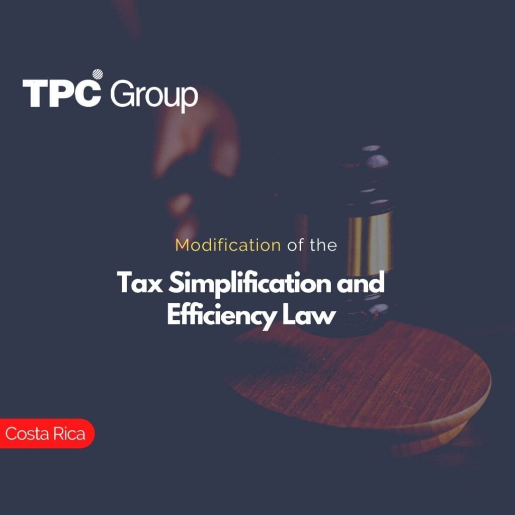 Modification of the Tax Simplification and Efficiency Law