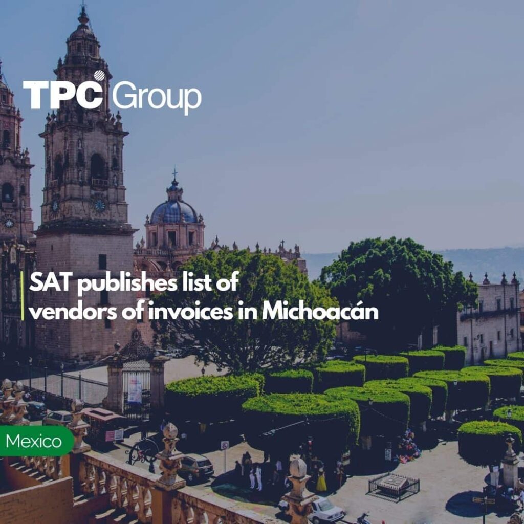SAT publishes list of vendors of invoices in Michoacán