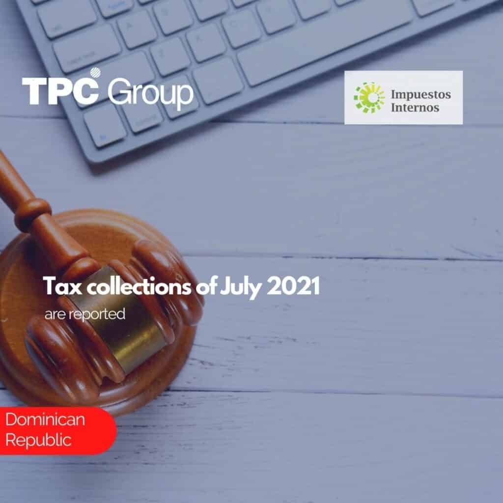 Tax collections of July 2021 are reported