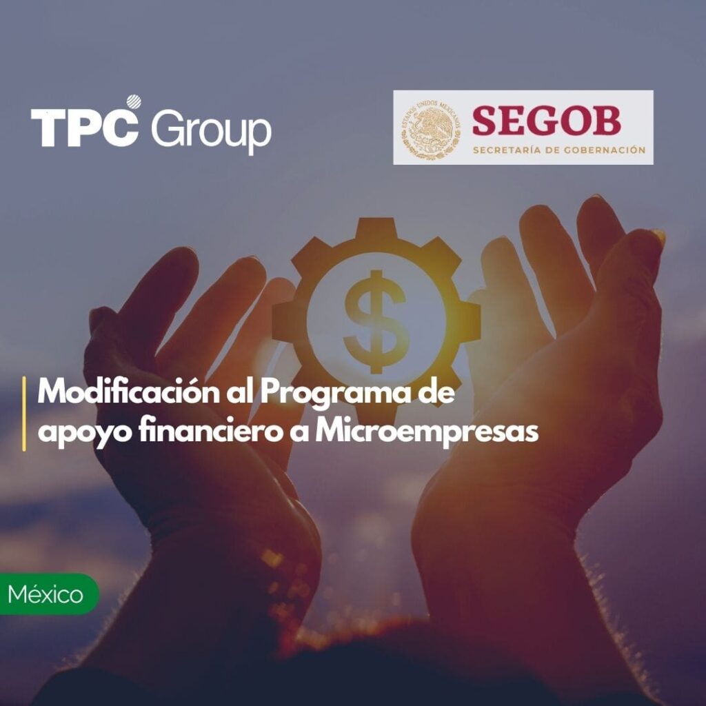 Modificación al Programa de apoyo financiero a Microempresas